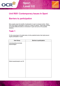 Unit R051 - Barriers to participation - Lesson element - Learner task (DOC, 1MB) New