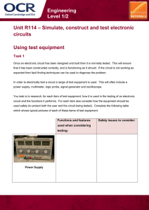 Unit R114 - Using test equipment - Lesson element - Learner task (DOC, 2MB)