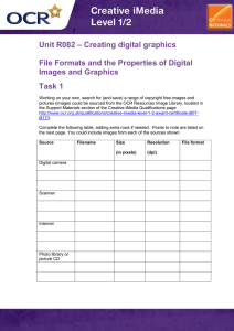 Unit R082 - File formats and the properties of digital images and graphics - Lesson element - Learner activity (DOC, 2MB) New