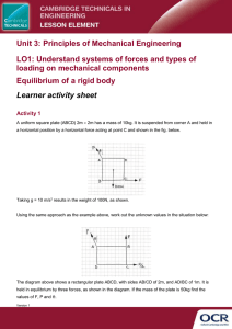 Unit 03 Equilibrum of a rigid body - Lesson Element - Learner Task (DOCX, 405KB)