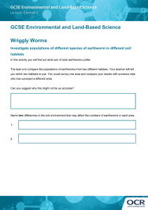 Unit B681 - Wriggly Worms - Lesson element - Learner activity (DOC, 1MB)