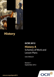 Unit A952/21 - Developments in British medicine, 1200–1945 - Sample scheme of work and lesson plan booklet (DOC, 842KB)