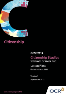 Units A342 and A344 - Citizenship, identity and community in the United Kingdom - Sample scheme of work and lesson plan booklet (DOC, 1MB)