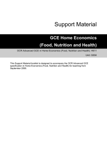 Unit G004 - Nutrition and food production - Scheme of work and lesson plan booklet (DOC, 287KB)