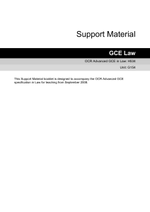 Unit G154 - Criminal law special study - Scheme of work and lesson plan booklet (DOC, 285KB)