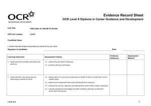 Level 6 - Unit 09 - Evidence record sheet (DOC, 120KB)