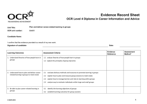 Level 4 - Unit 06 - Plan and deliver career-related learning in groups - Evidence record sheet (DOC, 118KB)