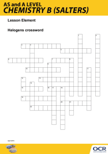 Lesson Element Halogens crossword  1