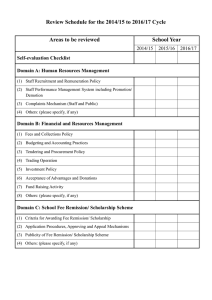 Review Schedule for the 2014-16 Cycle