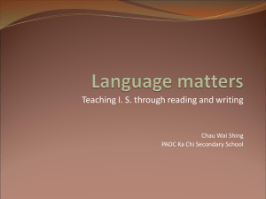 Teaching I. S. through reading and writing Chau Wai Shing