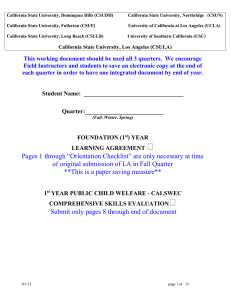 *CalSWEC 1 st Year MSW Learning Agreement Comprehensive Skills Evaluation  