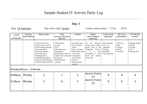 Sample Student IT Activity Daily Log Day 3 Date: 7th September