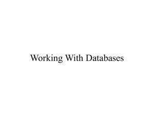 Working With Databases