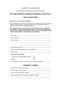 2010/11 Lord Edward Fitzgerald Memorial Fund Application Form (opens in a new window)