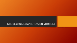 GRE READING COMPREHENSION STRATEGY