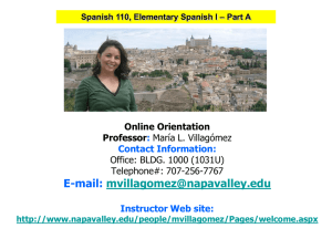 Spanish 110-Online Orientation