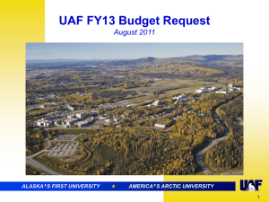 UAF FY13 Budget Request August 2011 ’ 