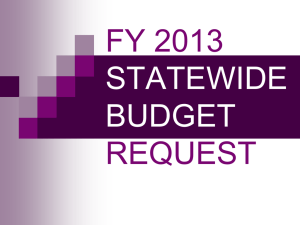 FY 2013 REQUEST STATEWIDE BUDGET