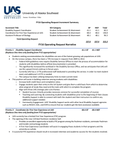 University of Alaska Southeast FY16 Operating Request Increment Summary