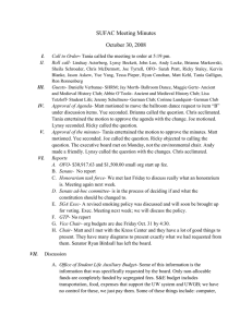 SUFAC Meeting Minutes October 30, 2008 I. -