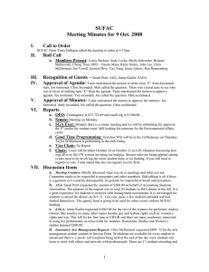 SUFAC Meeting Minutes for 9 Oct. 2008  I.