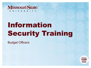 Information Security Training Budget Officers – Information Security