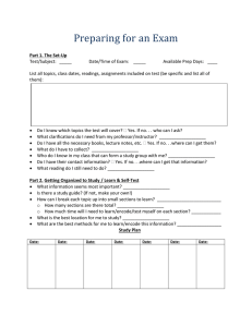 Exam Preparation Worksheet
