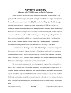Narrative Summary Interview with Vicki Simpson by Carrie Roberson