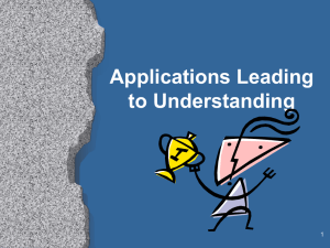 Applications Leading to Understanding 1