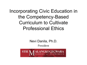 Title: Incorporating Civic Education in the Competency-Based Curriculum to Cultivate Professional Ethics