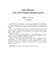 Scale efficiency Case of the Tunisian banking system SMIDA  Houcine