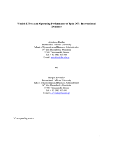 2. Wealth Effects and Operating Performance of Spin-Offs: International Evidence