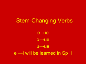 Stem Change Verbs: Sp I