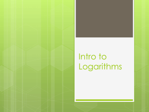 Intro to Logarithms with Notes