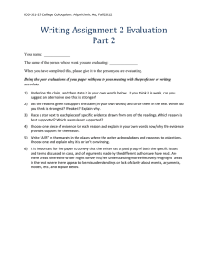 Writing Assignment 2 Evaluation Part 2