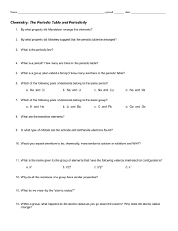 Printables Chemistry Periodic Table Worksheet chemistry the periodic table worksheet davezan davezan