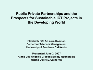 Public Private Partnerships and the Prospects for Sustainable ICT Projects in the Developing World