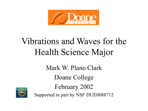 Vibrations and Waves for the Health Science Major Mark W. Plano Clark