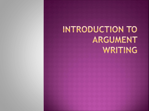 Argument Writing Project