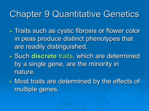 Chapter 9 Evolution at multiple loci: Quantitative genetics