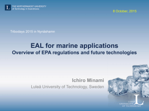 EAL for marine applications - Overview of EPA regulations and future technologies