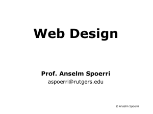Web Design Prof. Anselm Spoerri  Information Visualization Course