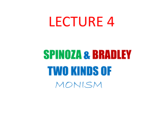LECTURE 4 SPINOZA &amp; TWO KINDS OF