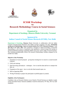 Workshop on Research Methodology Course in Social Sciences for ST/SC Research Scholars will be conducted during 28th May to 6th June, 2013