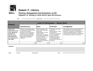 Domain I: Library Planning, Management and Evaluation– (LC5) Element