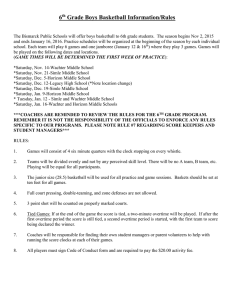 6 Grade Boys Basketball Information/Rules