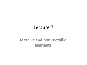 Lecture 7 Metallic and non-metallic elements