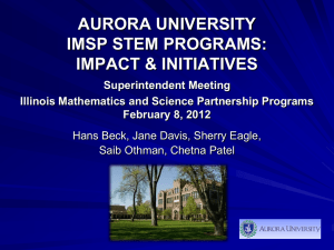 IMSP STEM Programs: Impact and Initiatives, Superintendent Meeting