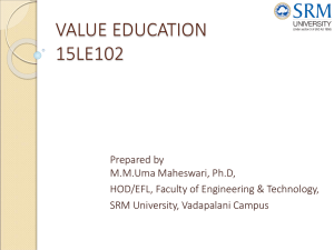 Value education 15LE102