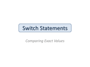 Switch Statement Walkthrough PowerPoint